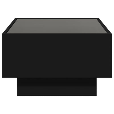 Sohvapöytä LED-valoilla musta 70x50x30 cm tekninen puu