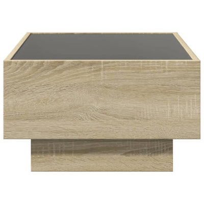 Sohvapöytä LED-valoilla Sonoma-tammi 70x50x30 cm tekninen puu