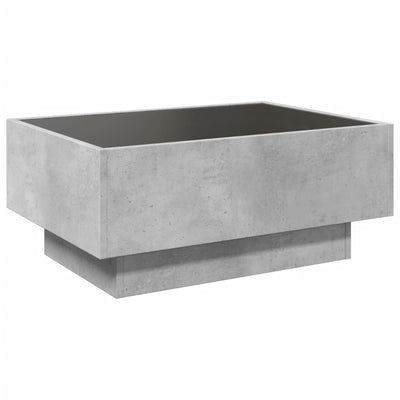 Sohvapöytä LED-valoilla betoninharmaa 70x50x30 cm tekninen puu