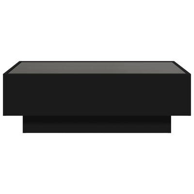 Sohvapöytä LED-valoilla musta 90x50x30 cm tekninen puu