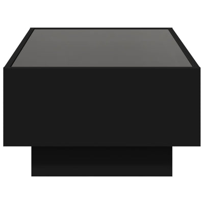 Sohvapöytä LED-valoilla musta 90x50x30 cm tekninen puu