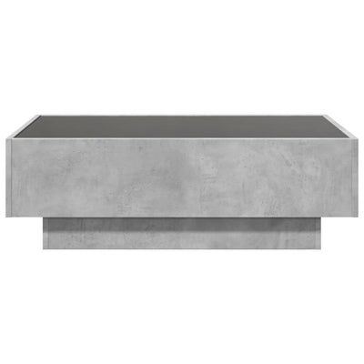 Sohvapöytä LED-valoilla betoninharmaa 90x50x30 cm tekninen puu