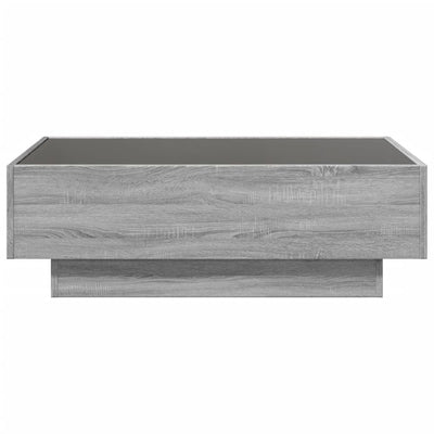 Sohvapöytä LED-valoilla harmaa Sonoma 90x50x30 cm tekninen puu