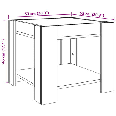 Valkoinen sohvapöytä led-valoilla Enaceanu 53x53x45cm (puinen)