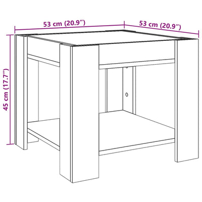 Musta sohvapöytä led-valoilla Enaceanu 53x53x45cm (puinen)