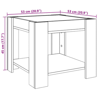 Ruskea sohvapöytä led-valoilla Enaceanu 53x53x45cm (tammi, puinen)