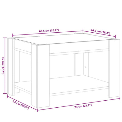 Savutammi sohvapöytä led-valoilla Enaceanu 73x53x45cm (puinen)