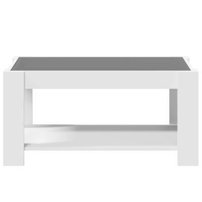 Sohvapöytä LED-valoilla valkoinen 93x53x45 cm tekninen puu