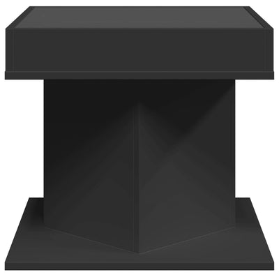 Musta sohvapöytä led-valoilla Ionasel 50x50x45cm (puinen)