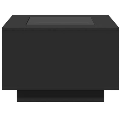 Sohvapöytä LED-valoilla musta 60x60x40 cm lastulevy