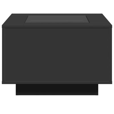 Sohvapöytä LED-valoilla musta 60x60x40 cm lastulevy