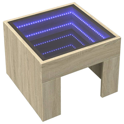 Sohvapöytä Infinity LED-valoilla Sonoma-tammi 40x40x30 cm
