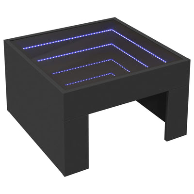 Sohvapöytä Infinity LED-valoilla musta 50x50x30 cm