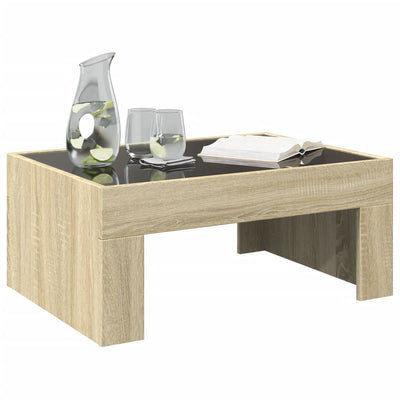sohvapöytä Infinity LED-valoilla Sonoma-tammi 70x50x30 cm