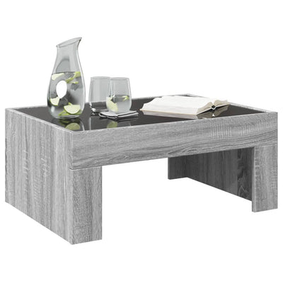 sohvapöytä Infinity LED-valoilla harmaa Sonoma 70x50x30 cm