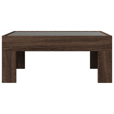 sohvapöytä Infinity LED-valoilla ruskea tammi 70x50x30 cm