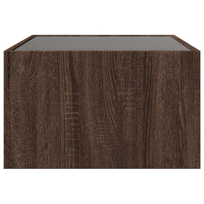sohvapöytä Infinity LED-valoilla ruskea tammi 70x50x30 cm