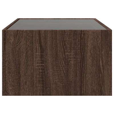 Sohvapöytä Infinity LED-valoilla ruskea tammi 90x50x30 cm