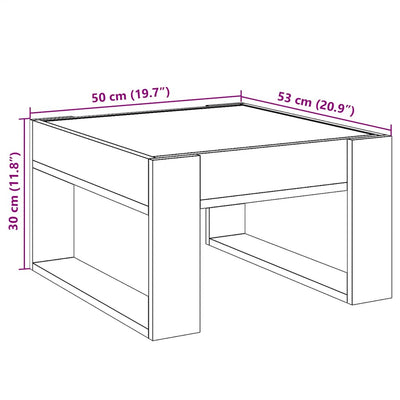 Savutammi sohvapöytä infinity led-valoilla Boghita 50x53x30cm