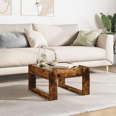 Savutammi sohvapöytä infinity led-valoilla Boghita 50x53x30cm