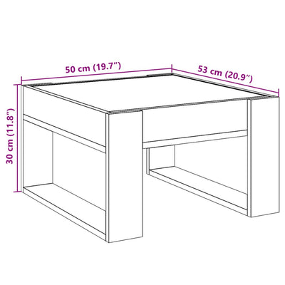 Harmaa sohvapöytä infinity led-valoilla Boghita 50x53x30cm (sonoma)