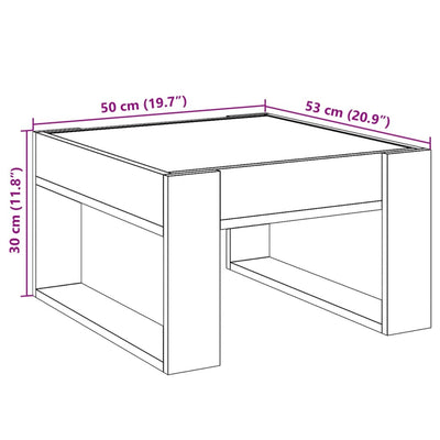 Ruskea tammi sohvapöytä infinity led-valoilla Boghita 50x53x30cm