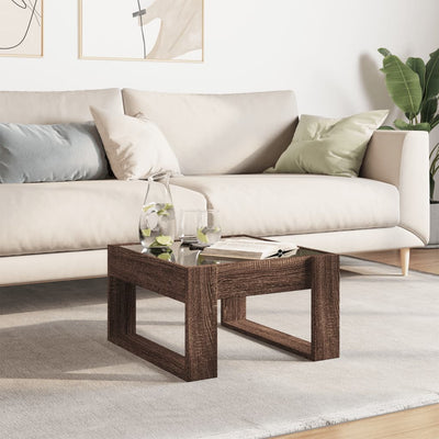 Ruskea tammi sohvapöytä infinity led-valoilla Boghita 50x53x30cm