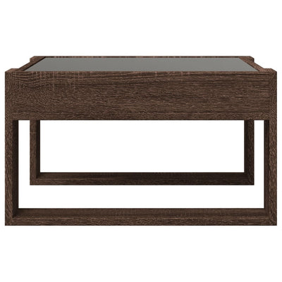sohvapöytä Infinity LED-valoilla ruskea tammi 50x53x30 cm