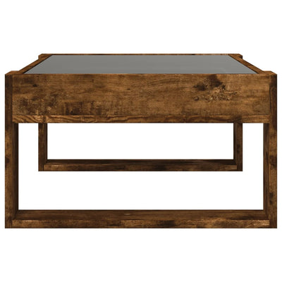 Sohvapöytä Infinity LED-valoilla savutammi 70x53x30 cm