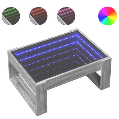 Harmaa sohvapöytä infinity led-valoilla Boghita 70x53x30cm (sonoma)