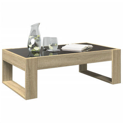 Sohvapöytä Infinity LED-valoilla Sonoma-tammi 90x53x30 cm