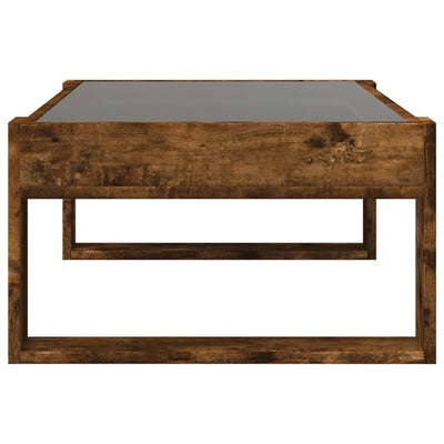Sohvapöytä Infinity LED-valoilla savutammi 90x53x30 cm