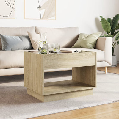 sohvapöytä Infinity LED-valoilla Sonoma-tammi 70x50x50 cm