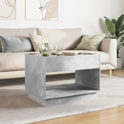 sohvapöytä Infinity LED-valoilla betonin harmaa 70x50x50 cm