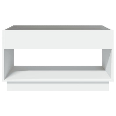 sohvapöytä Infinity LED-valoilla valkoinen 90x50x50 cm