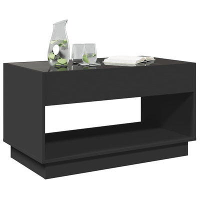 sohvapöytä Infinity LED-valoilla musta 90x50x50 cm