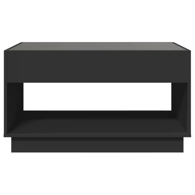 sohvapöytä Infinity LED-valoilla musta 90x50x50 cm