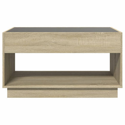 sohvapöytä Infinity LED-valoilla Sonoma-tammi 90x50x50 cm