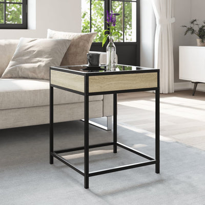 sohvapöytä Infinity LED-valoilla Sonoma-tammi 40x40x51 cm
