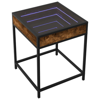 sohvapöytä Infinity LED-valoilla savutammi 40x40x51 cm