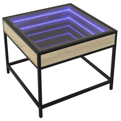 sohvapöytä Infinity LED-valoilla Sonoma-tammi 50x50x41 cm