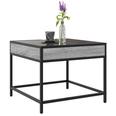 sohvapöytä Infinity LED-valoilla harmaa Sonoma 50x50x41 cm