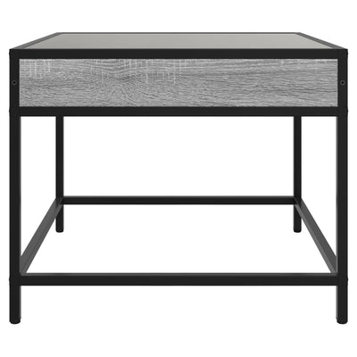 sohvapöytä Infinity LED-valoilla harmaa Sonoma 50x50x41 cm