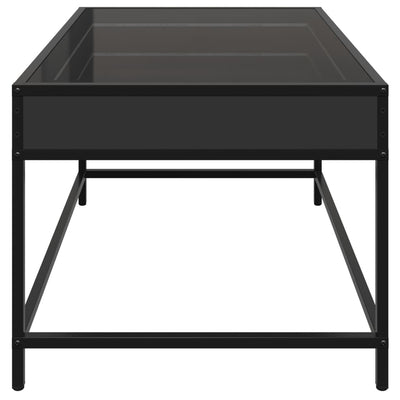 Musta sohvapöytä infinity led-valoilla Dareta 70x50x41cm