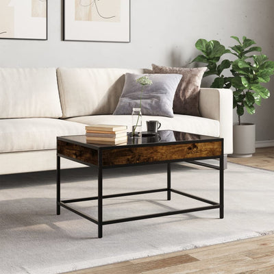 sohvapöytä Infinity LED-valoilla savutammi 70x50x41 cm