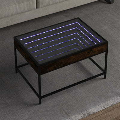 Savutammi sohvapöytä infinity led-valoilla Dareta 70x50x41cm