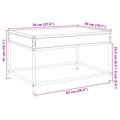 sohvapöytä Infinity LED-valoilla harmaa Sonoma 70x50x41 cm
