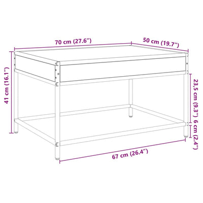 sohvapöytä Infinity LED-valoilla ruskea tammi 70x50x41 cm