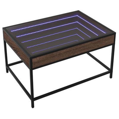 Ruskea tammi sohvapöytä infinity led-valoilla Dareta 70x50x41cm