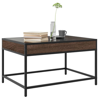 Ruskea tammi sohvapöytä infinity led-valoilla Dareta 70x50x41cm